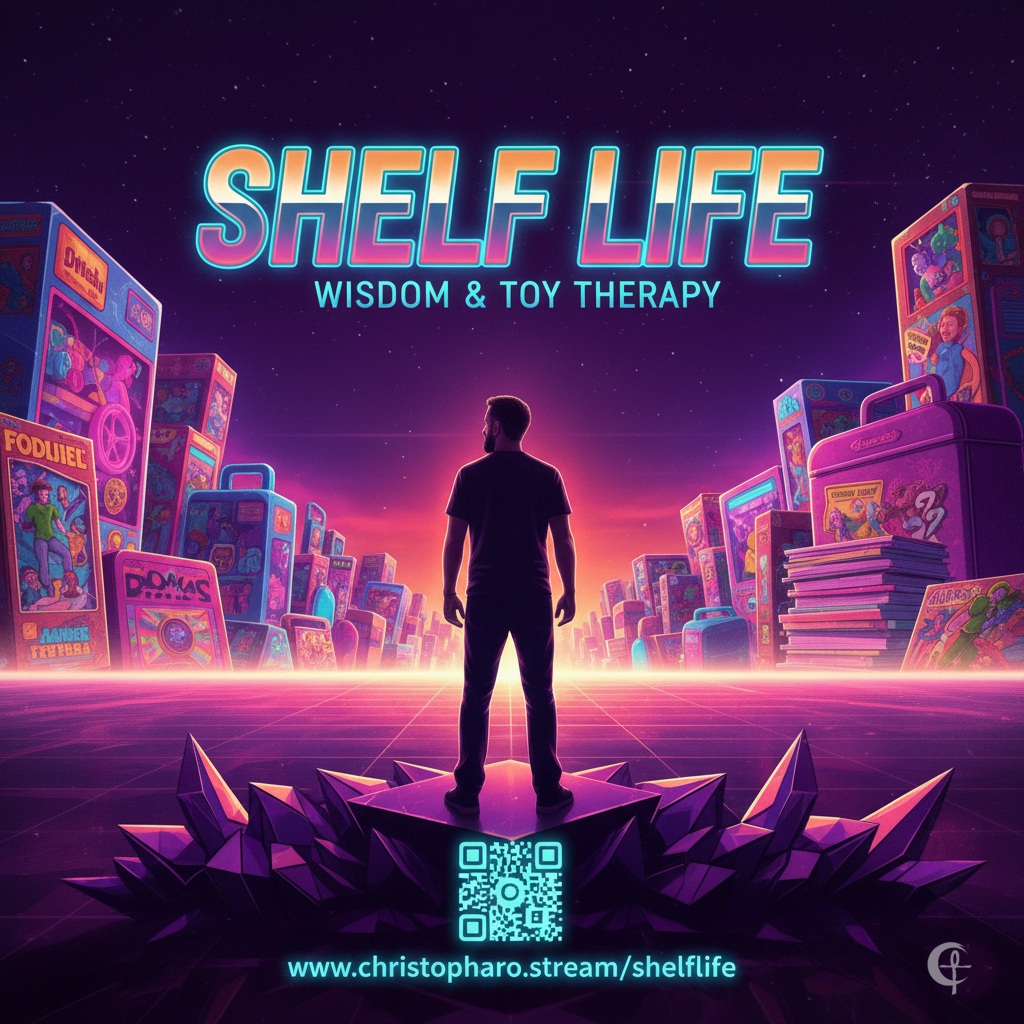 Shelf Life geek e‑Journal banner featuring nostalgia, collectibles, and midlife reinvention themes.