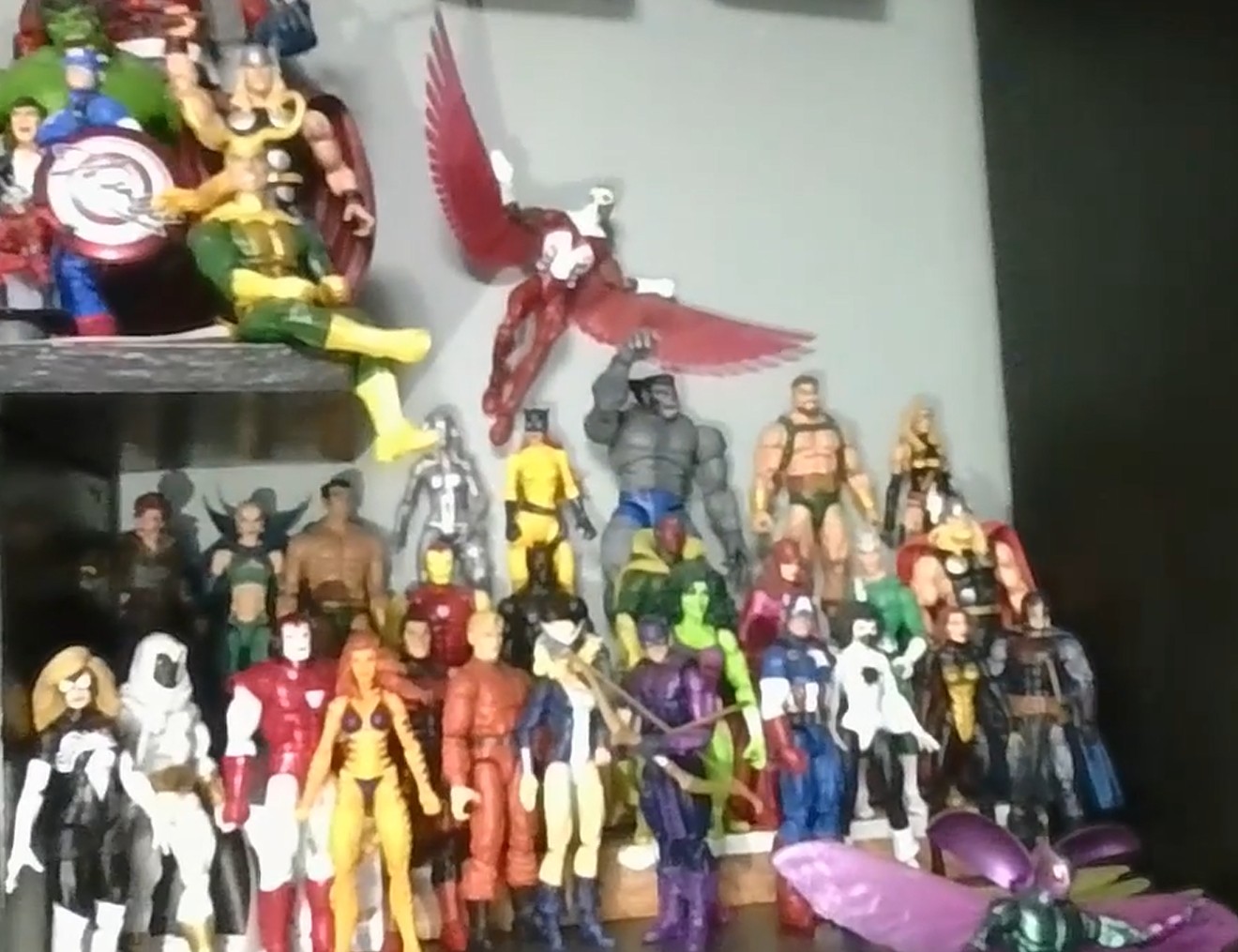 Abomination and Marvel Legends Leader figure standing side by side for size comparison.